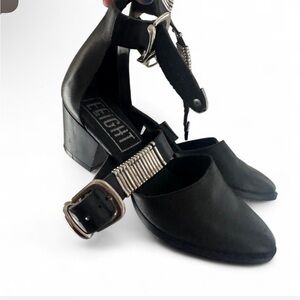punk leather heel